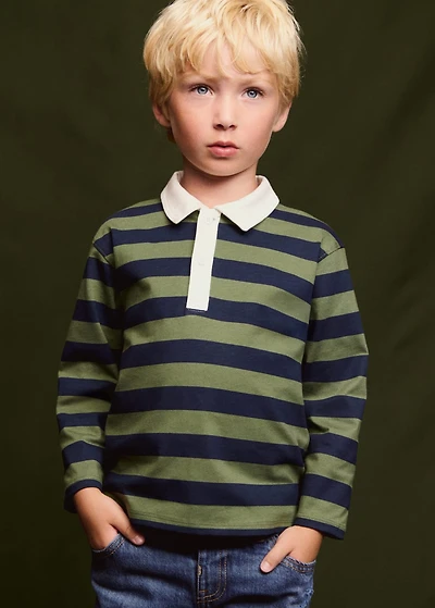 Striped cotton polo shirt