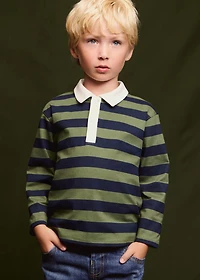 Striped cotton polo shirt