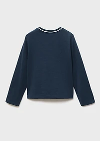 Contrast neck t-shirt