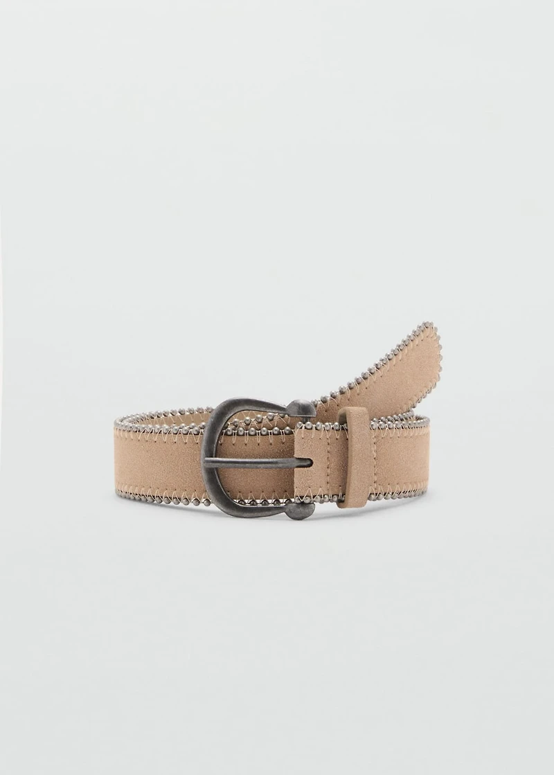 Suede belt with studs