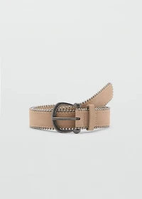 Suede belt with studs