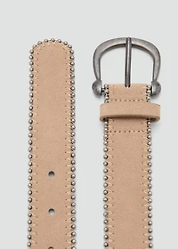 Suede belt with studs