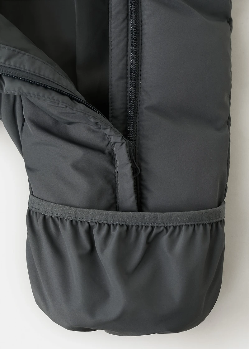 Quilted hoodie with fur hood