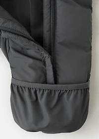 Quilted hoodie with fur hood