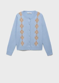 Knitted cardigan with diamonds