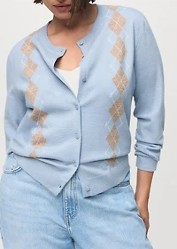 Knitted cardigan with diamonds