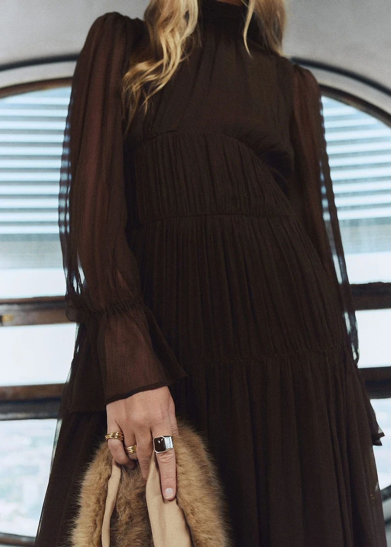 Ruched chiffon dress