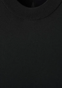 Combined woven dress with belt