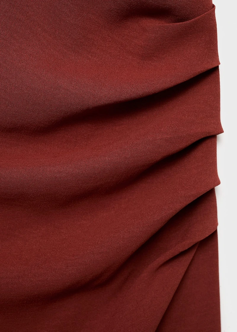 Ruched dress with knot detail