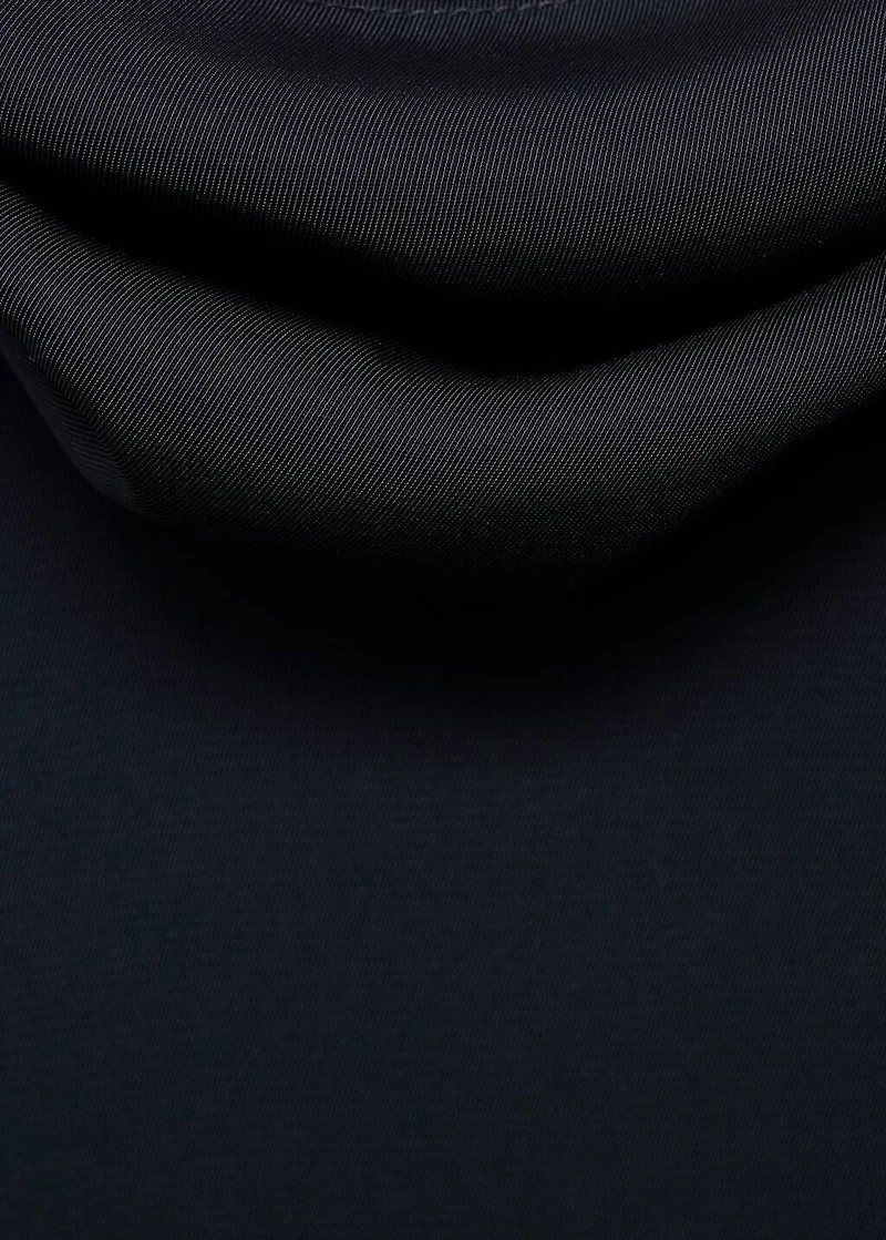 Draped neck dress with opening