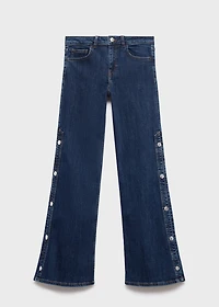 Wide leg jeans with cut-out
