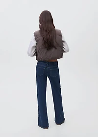 Wide leg jeans with cut-out