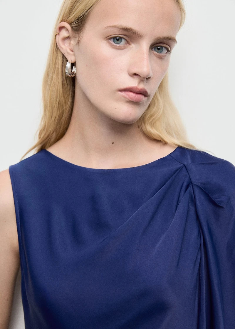 Asymmetrical satin dress