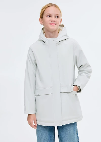 Hooded water-repellent coat