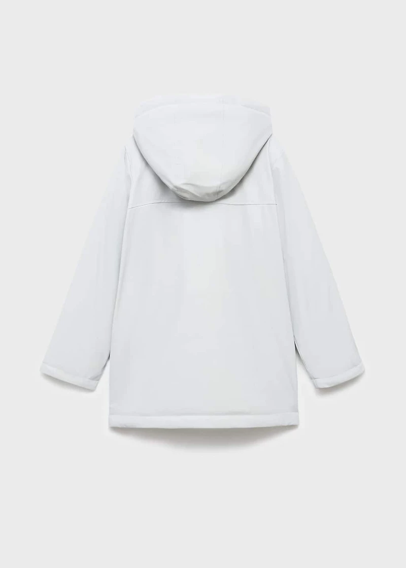 Hooded water-repellent coat