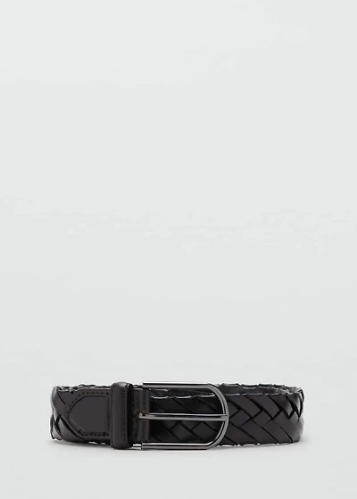 Braided leather belt
