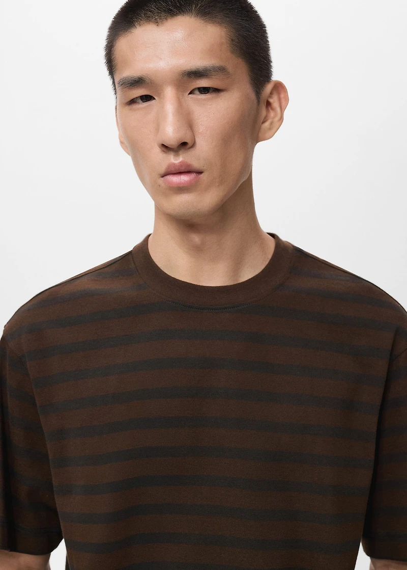 100% cotton relaxed-fit striped t-shirt
