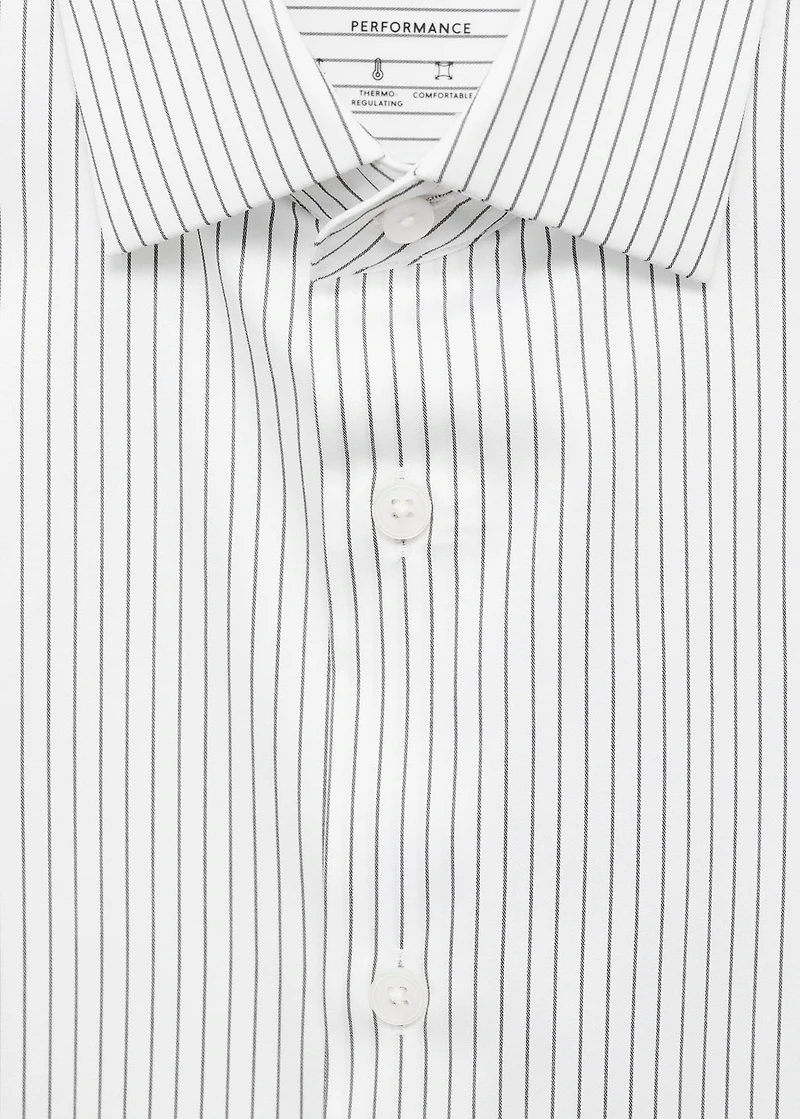 Regular-fit non-iron cotton striped shirt