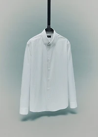 Regular-fit non-iron cotton striped shirt