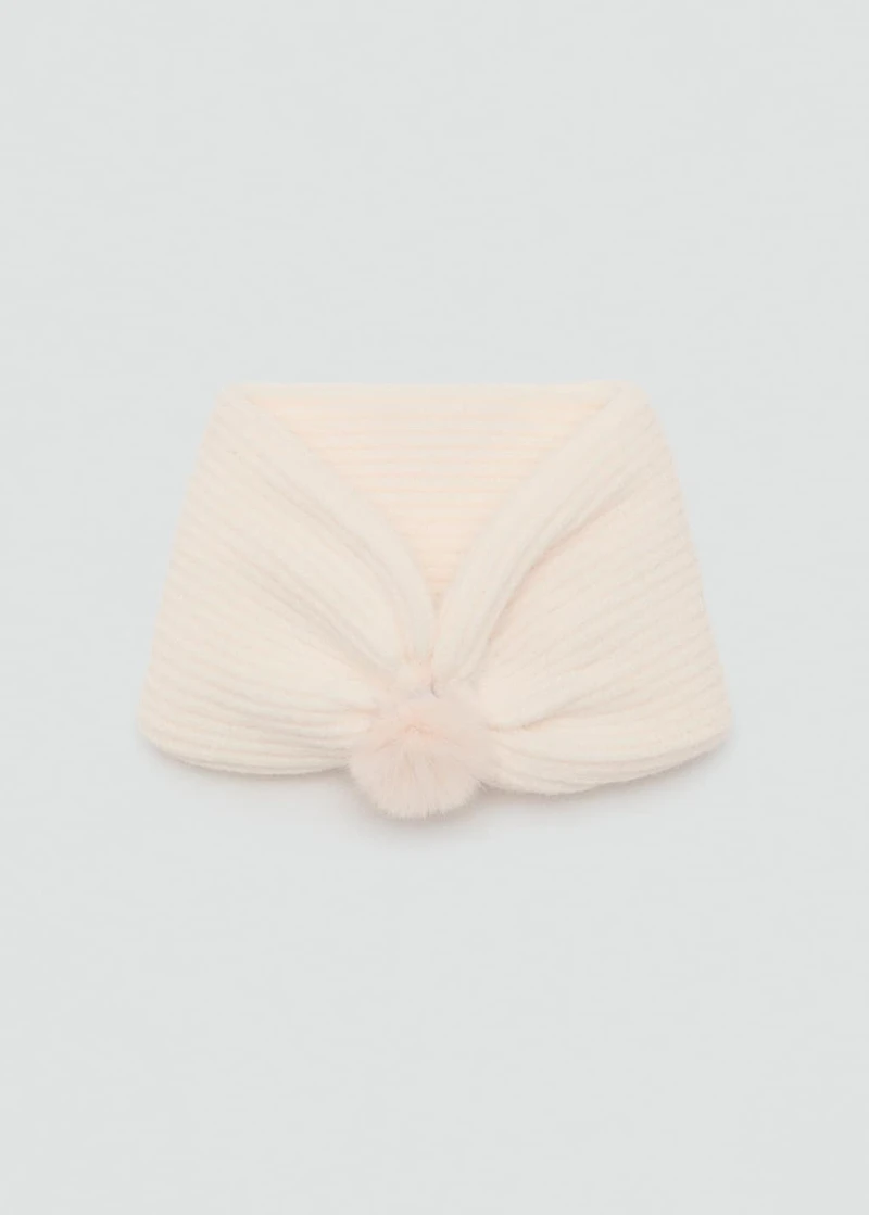 Pompom knit scarf
