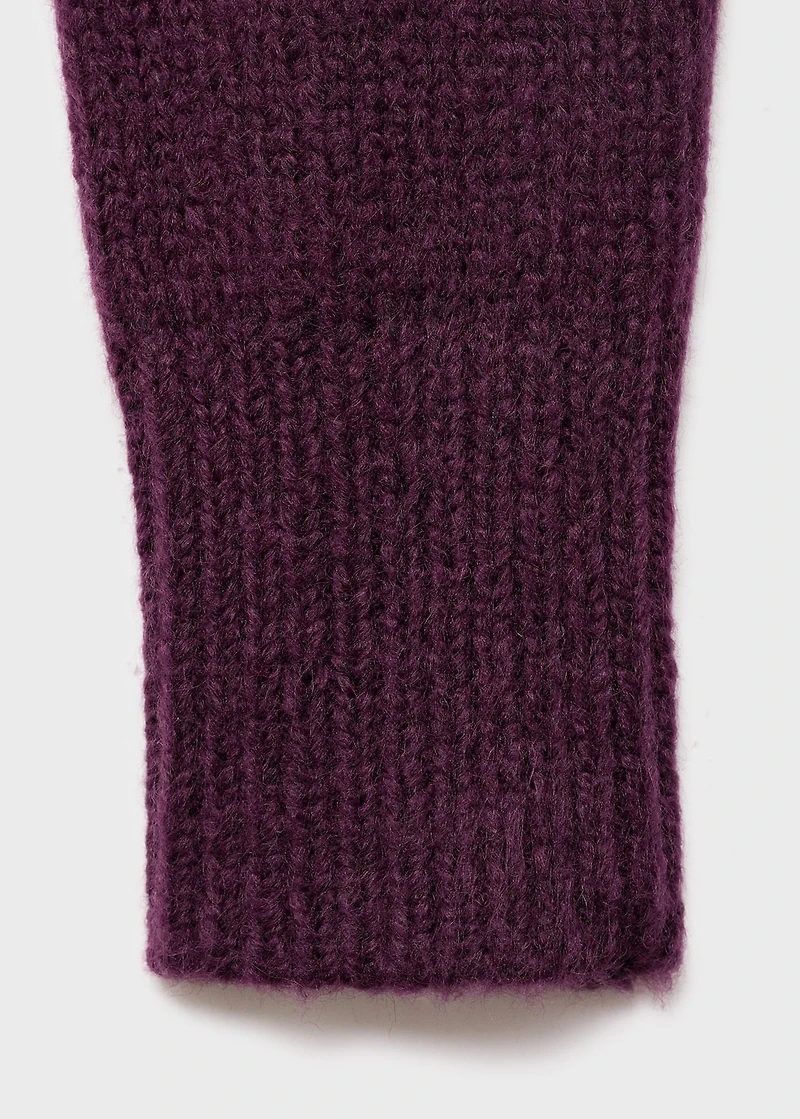 Knitted sweater with zip collar