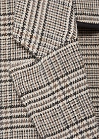 Houndstooth wool-blend coat