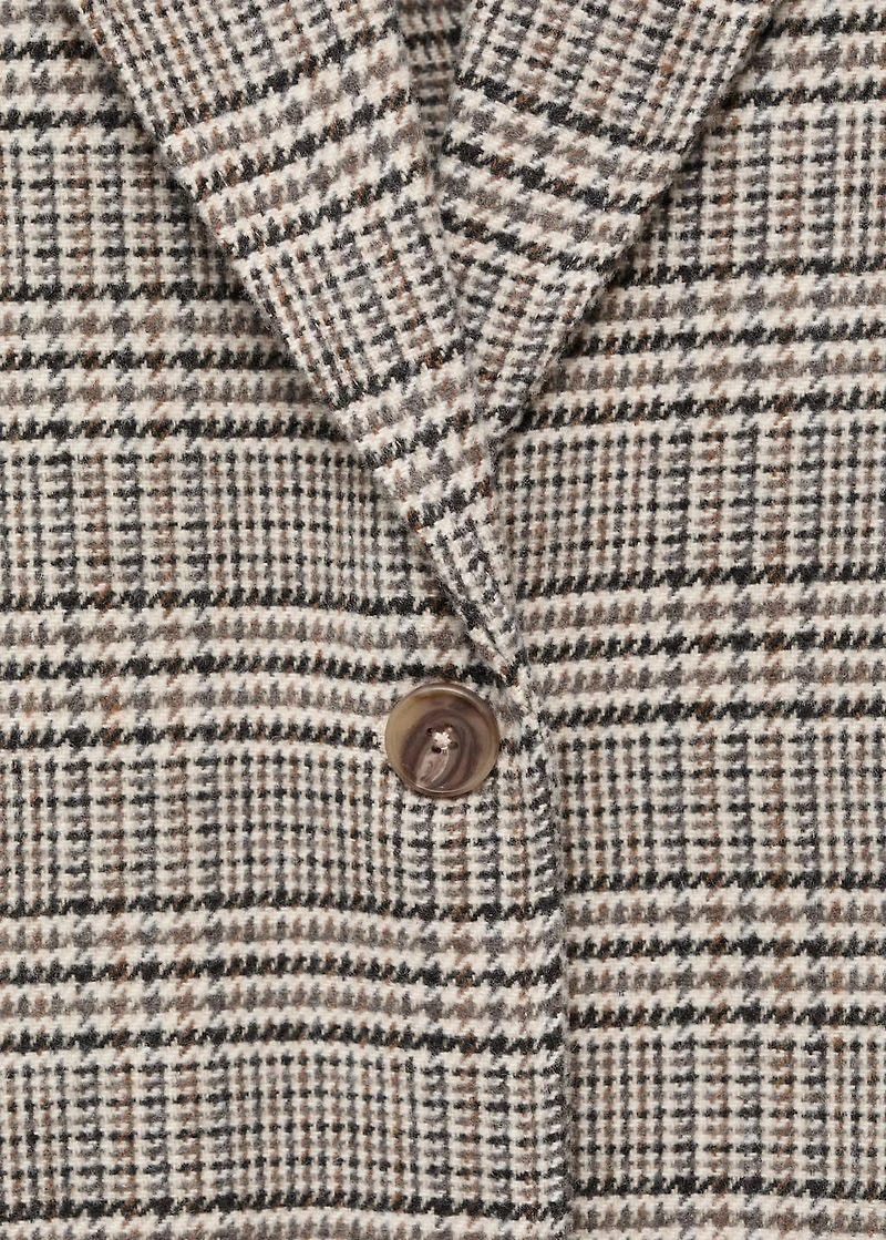Houndstooth wool-blend coat