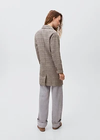 Houndstooth wool-blend coat