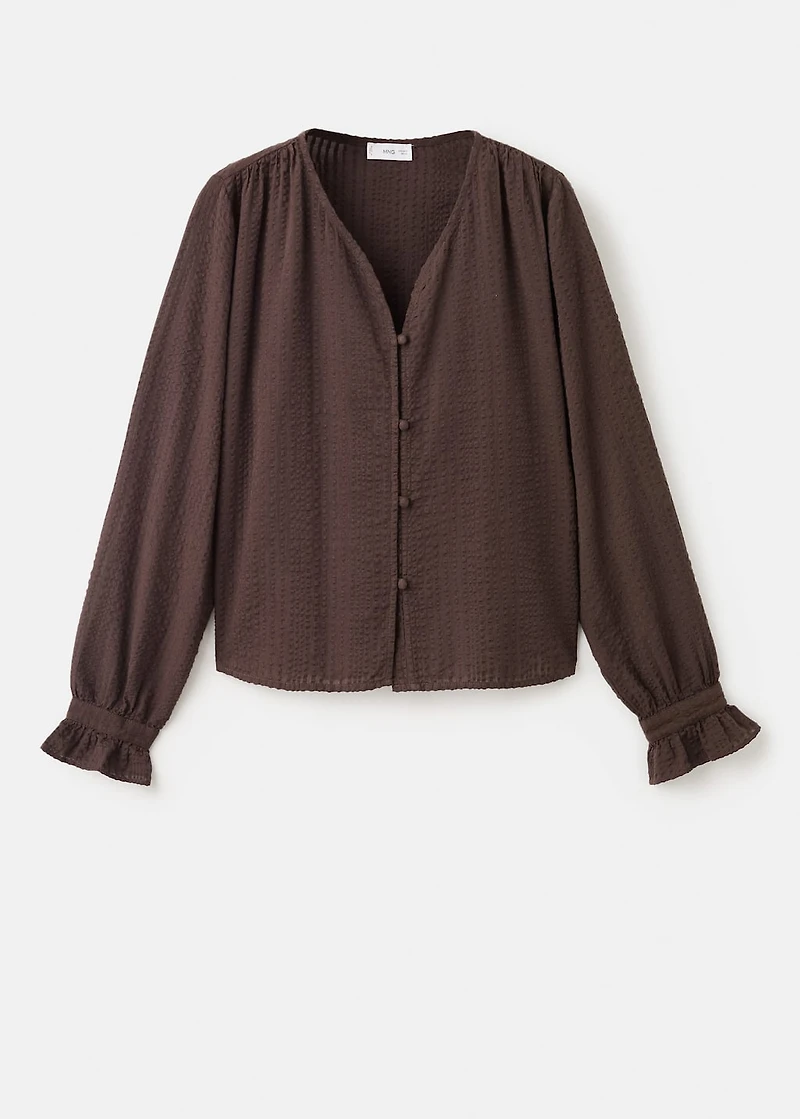 Ruched sleeve blouse