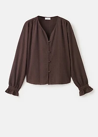 Ruched sleeve blouse