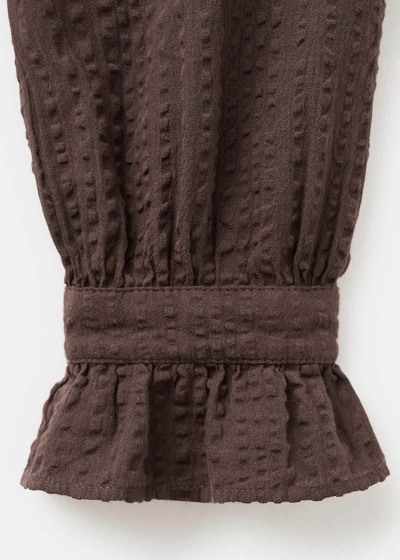 Ruched sleeve blouse
