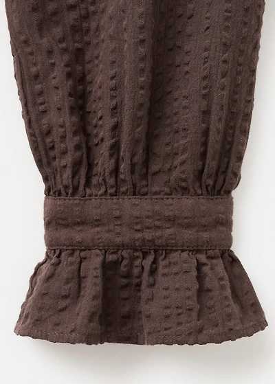 Ruched sleeve blouse