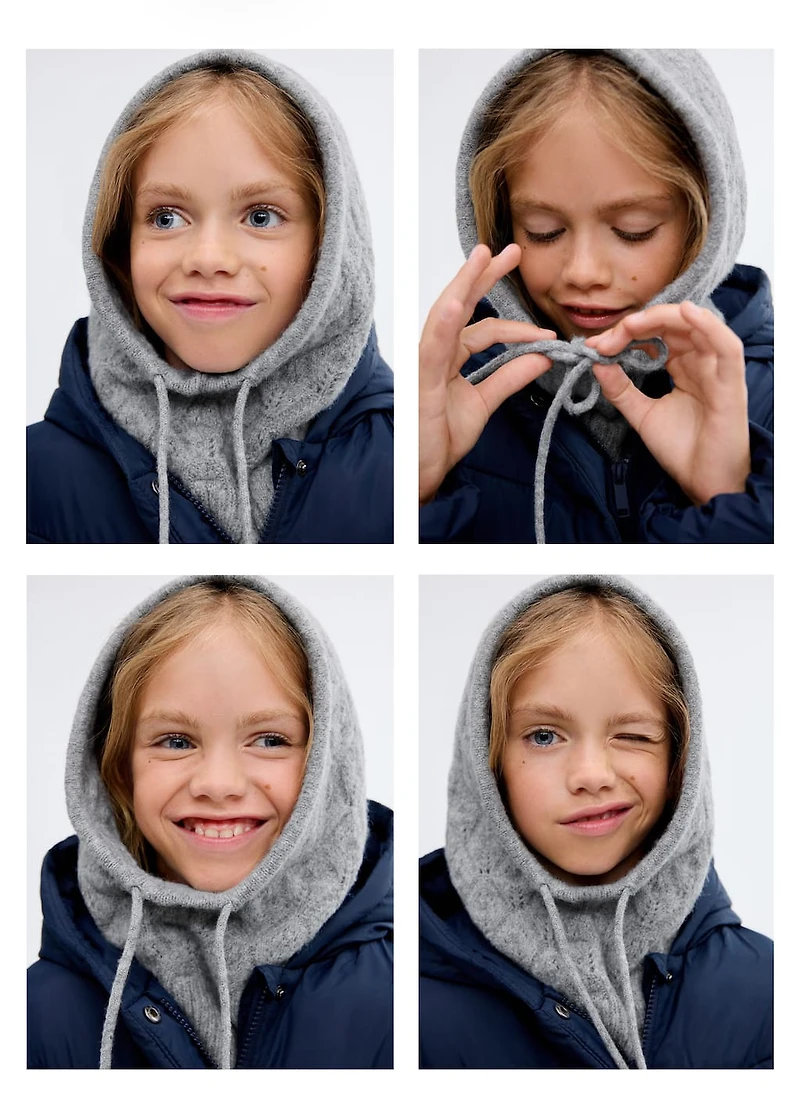 Knitted hooded beanie