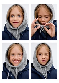 Knitted hooded beanie