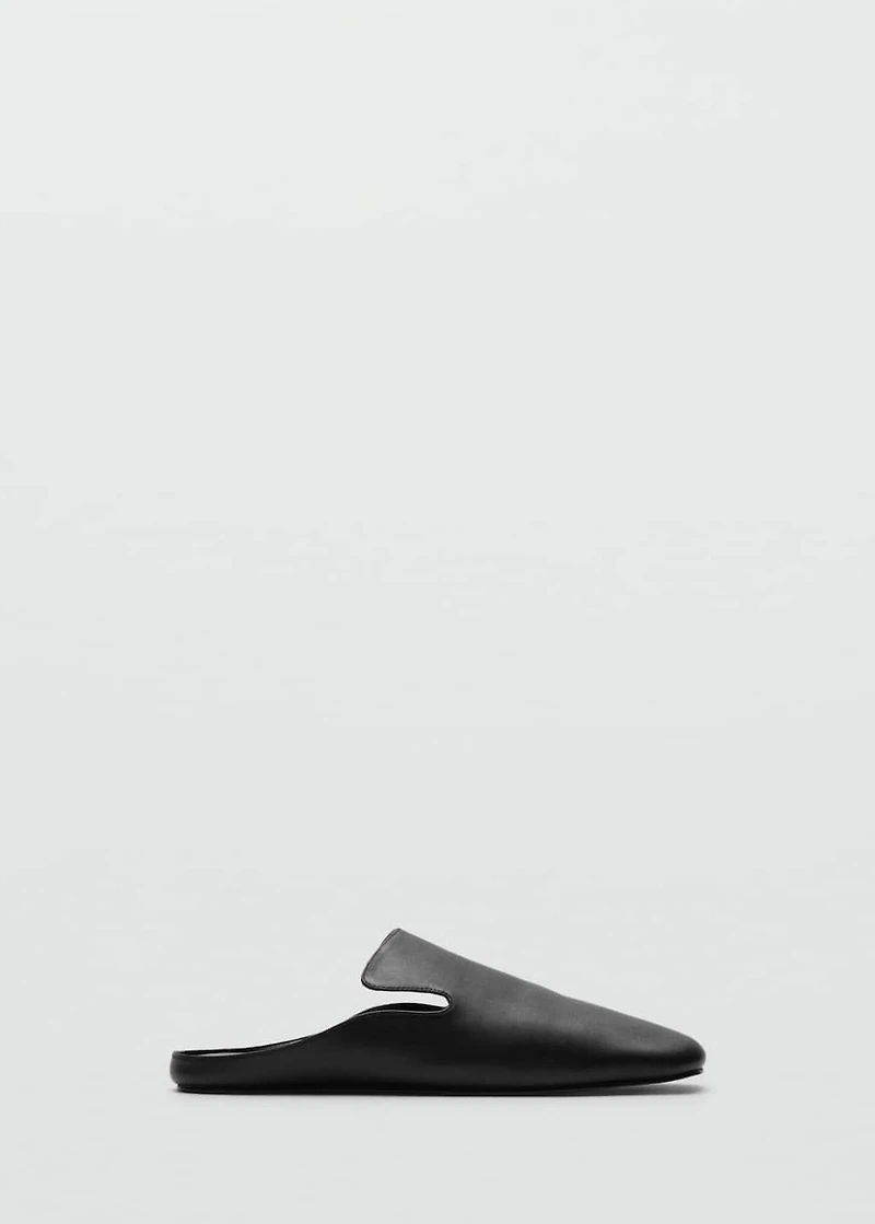 Square toe leather shoe