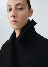Oversized short wool coat