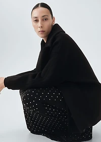 Oversized short wool coat