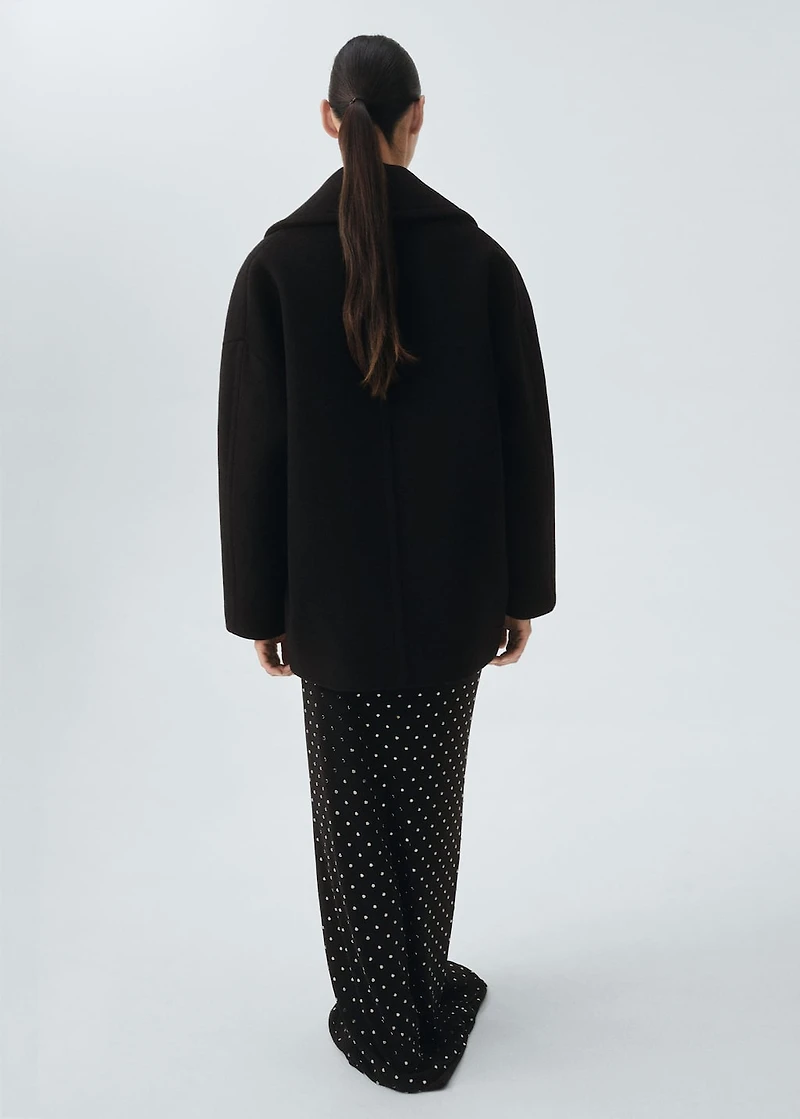 Oversized short wool coat