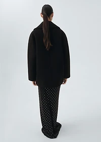 Oversized short wool coat