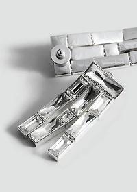 Dangling earrings with crystal strips