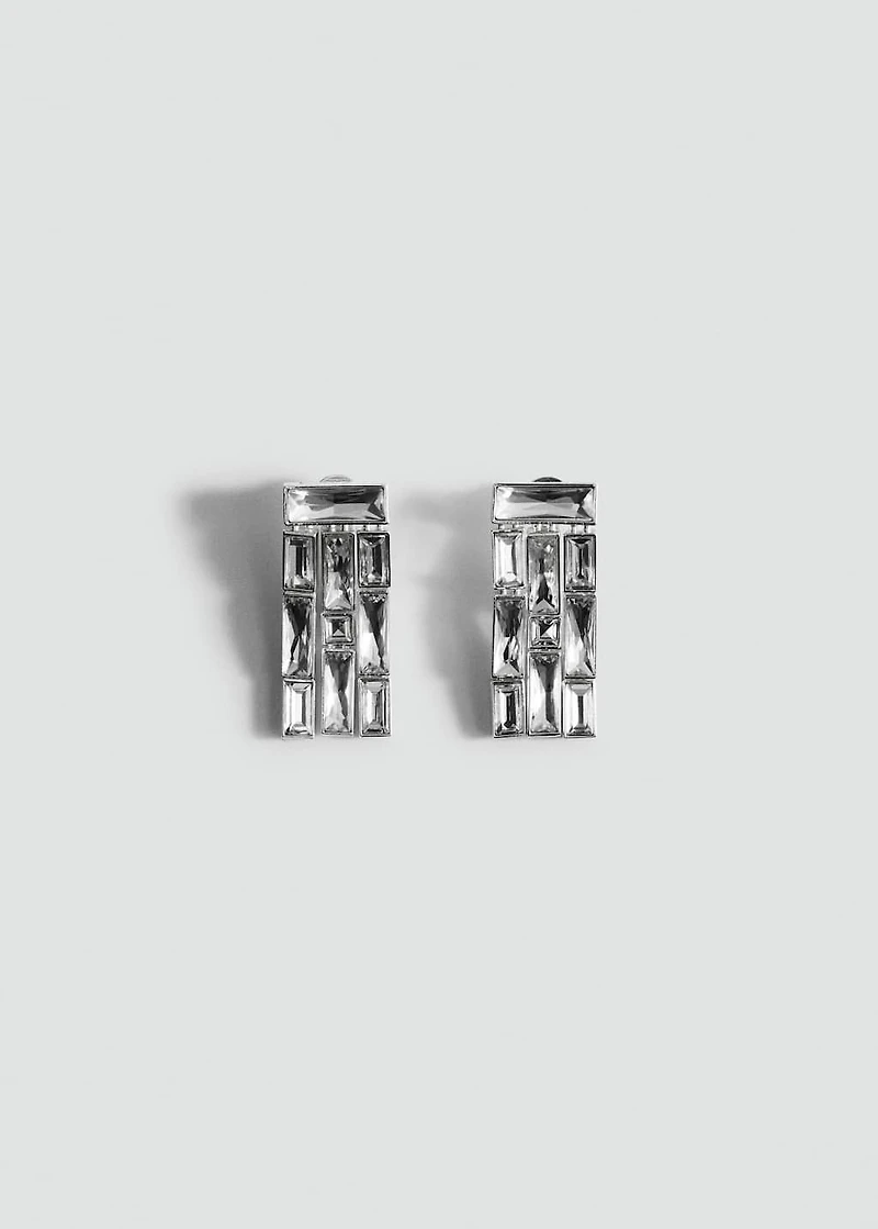 Dangling earrings with crystal strips