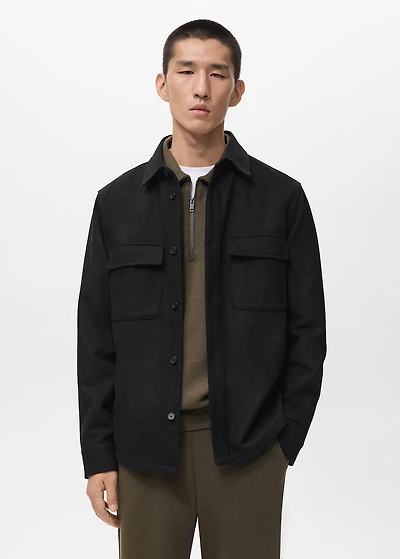 Wool overshirt with pockets