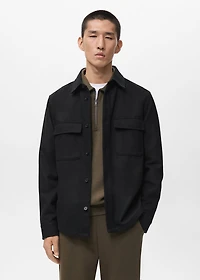 Wool overshirt with pockets