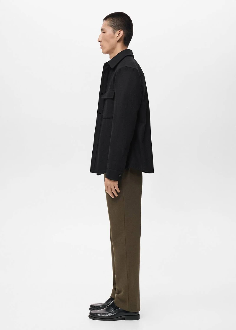 Wool overshirt with pockets