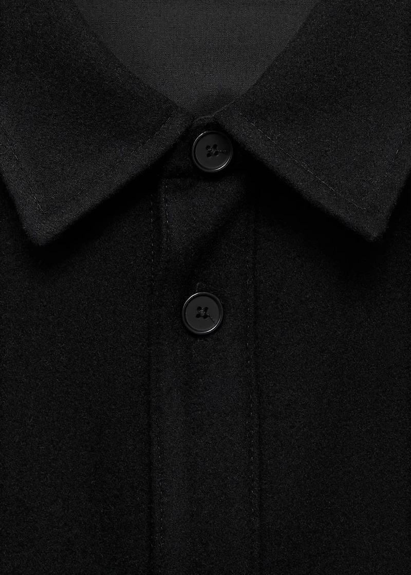 Wool overshirt with pockets