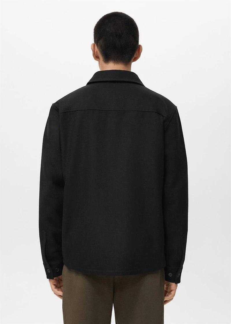 Wool overshirt with pockets