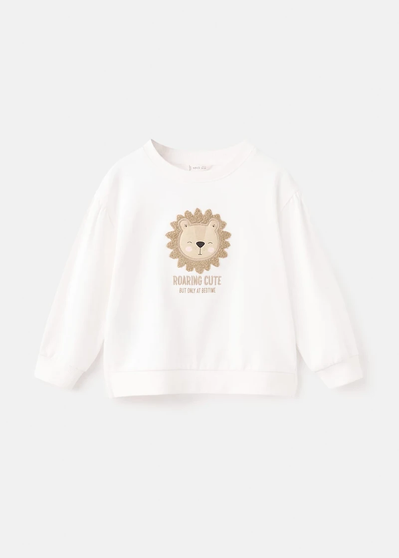 Embroidered lion sweatshirt