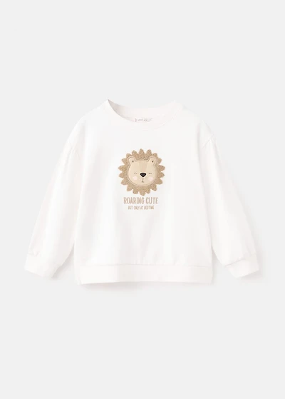 Embroidered lion sweatshirt