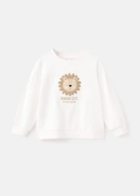 Embroidered lion sweatshirt