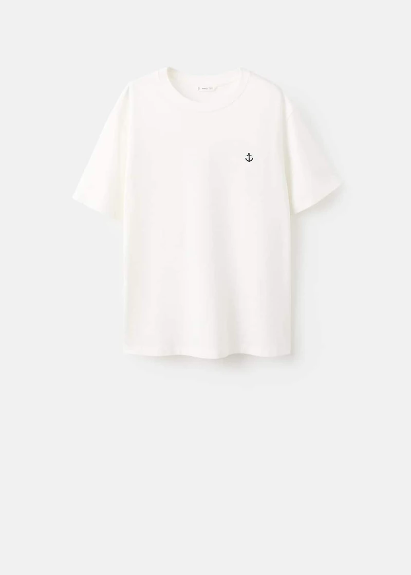 Embroidered cotton T-shirt